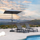 PURPLE LEAF Crank and Tilt Table Umbrella Outdoor Patio Market Umbrella with Visible Hand Crank System