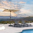 PURPLE LEAF Crank and Tilt Table Umbrella Outdoor Patio Market Umbrella with Visible Hand Crank System