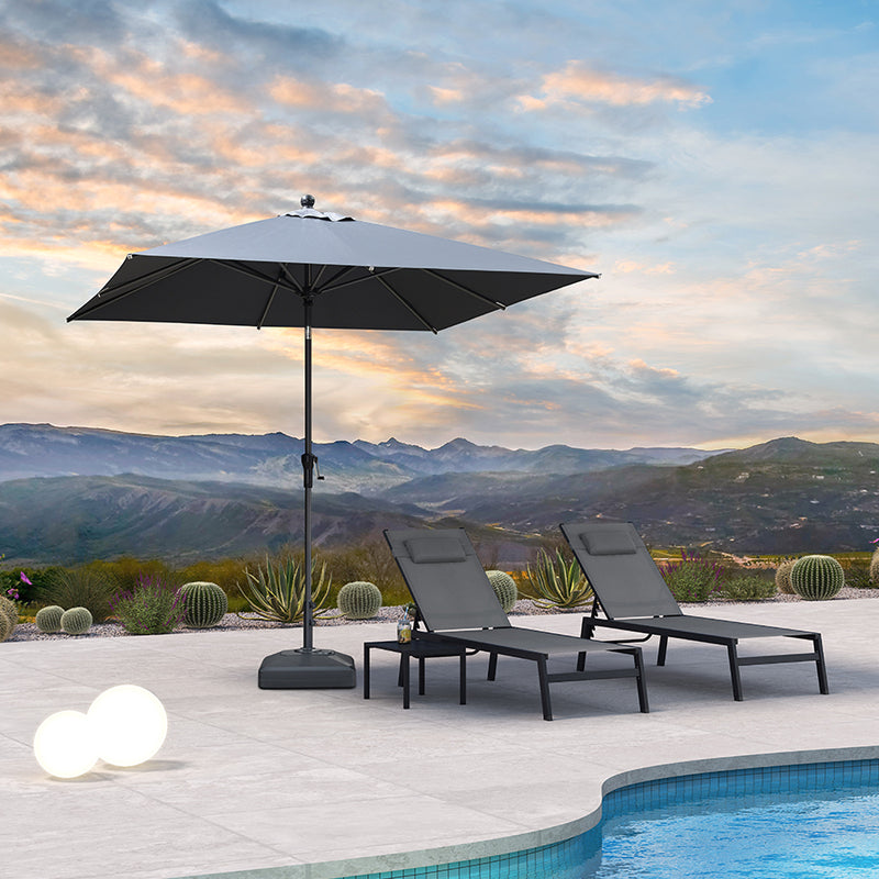 PURPLE LEAF Crank and Tilt Table Umbrella Outdoor Patio Market Umbrella with Visible Hand Crank System