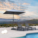 PURPLE LEAF Crank and Tilt Table Umbrella Outdoor Patio Market Umbrella with Visible Hand Crank System