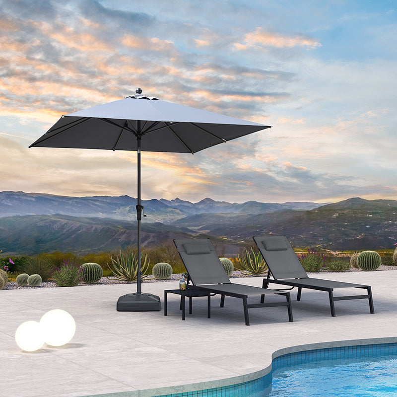 PURPLE LEAF Crank and Tilt Table Umbrella Outdoor Patio Market Umbrella with Visible Hand Crank System