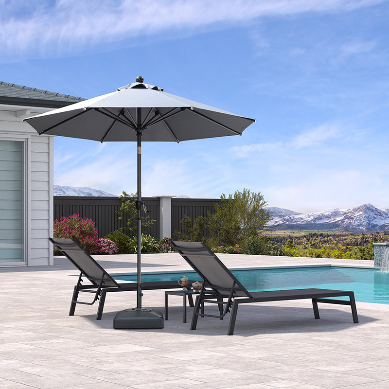 PURPLE LEAF Crank and Tilt Table Umbrella Outdoor Patio Market Umbrella with Visible Hand Crank System