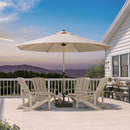 PURPLE LEAF Patio Market Umbrella Aluminum Outdoor Table Umbrella with Wood Color