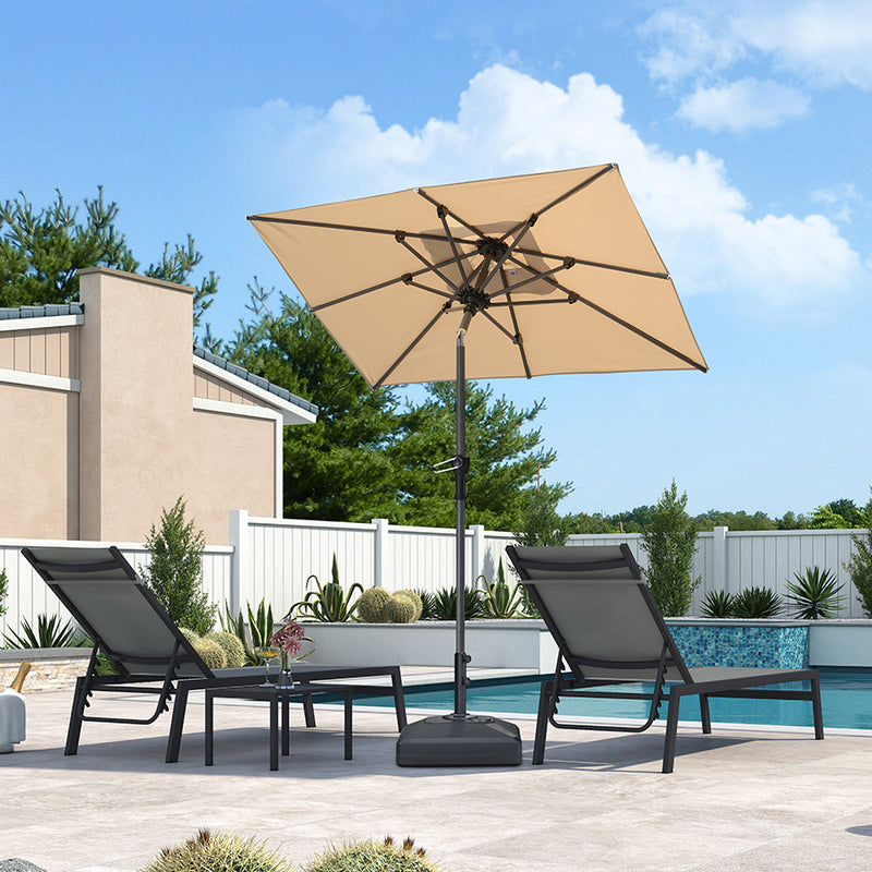 PURPLE LEAF Crank and Tilt Table Umbrella Outdoor Patio Market Umbrella with Visible Hand Crank System