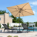 PURPLE LEAF Crank and Tilt Table Umbrella Outdoor Patio Market Umbrella with Visible Hand Crank System