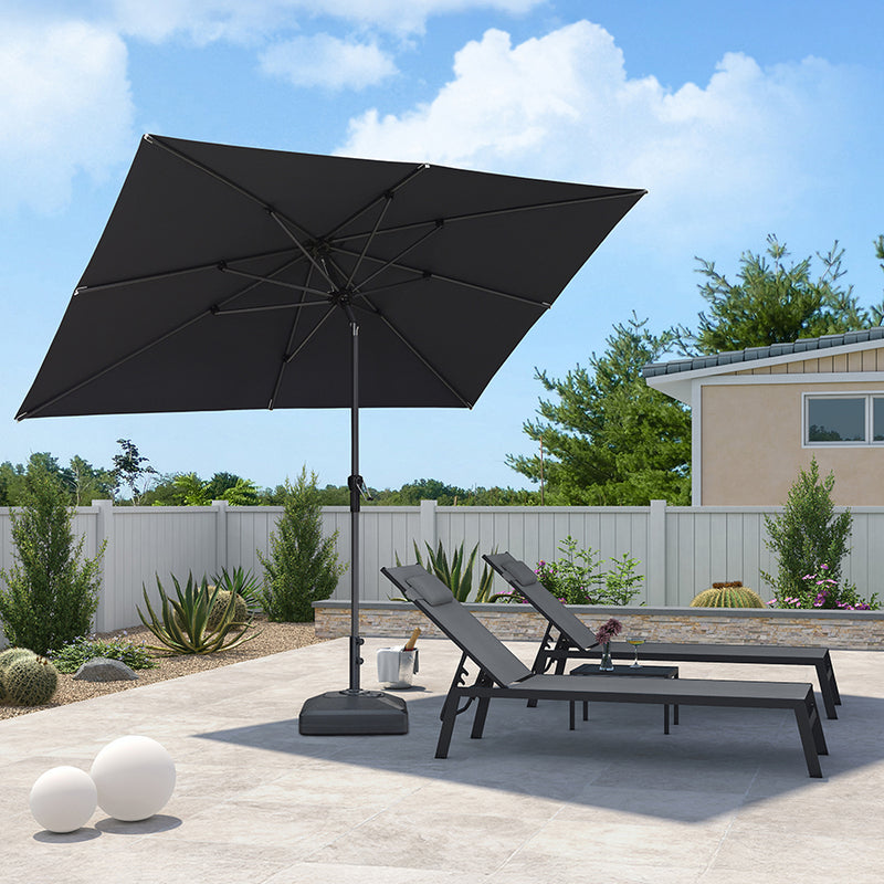 PURPLE LEAF Crank and Tilt Table Umbrella Outdoor Patio Market Umbrella with Visible Hand Crank System