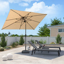 PURPLE LEAF Crank and Tilt Table Umbrella Outdoor Patio Market Umbrella with Visible Hand Crank System