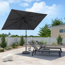 PURPLE LEAF Crank and Tilt Table Umbrella Outdoor Patio Market Umbrella with Visible Hand Crank System