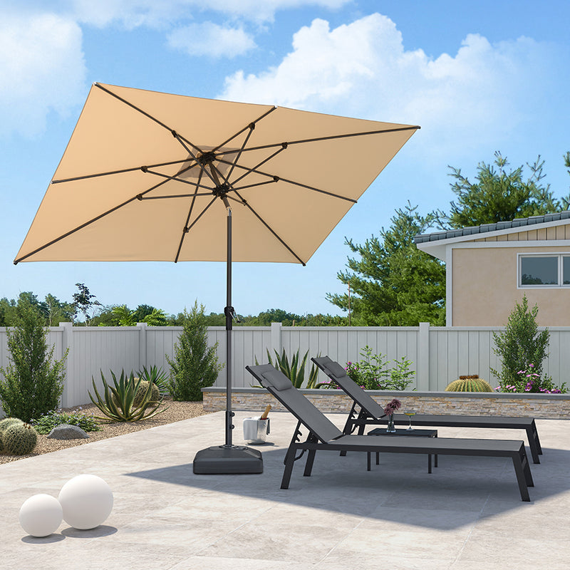 PURPLE LEAF Crank and Tilt Table Umbrella Outdoor Patio Market Umbrella with Visible Hand Crank System