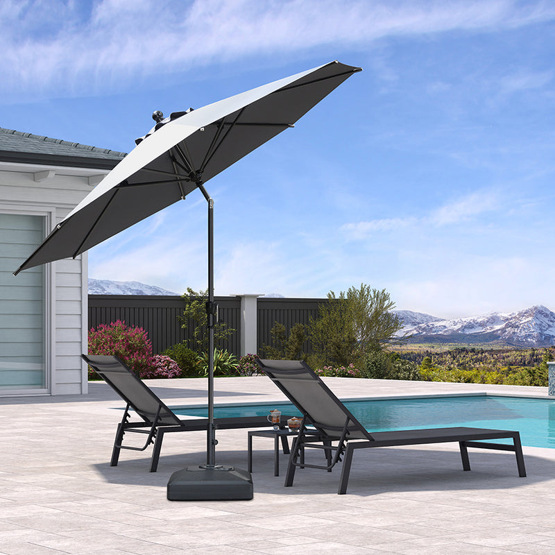 PURPLE LEAF Crank and Tilt Table Umbrella Outdoor Patio Market Umbrella with Visible Hand Crank System