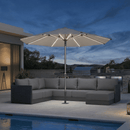 PURPLE LEAF Semi-Auto Extra Large Patio Umbrella Premium Commercial Market Umbrella for Garden, Café and Hotel