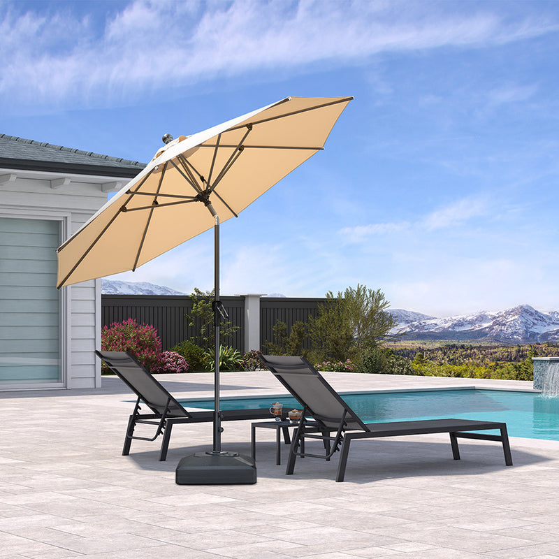 PURPLE LEAF Crank and Tilt Table Umbrella Outdoor Patio Market Umbrella with Visible Hand Crank System