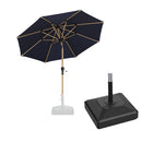 PURPLE LEAF Wood Pattern Tilting Patio Table Umbrella with Base, Outdoor Market Umbrella