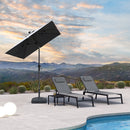 PURPLE LEAF Crank and Tilt Table Umbrella Outdoor Patio Market Umbrella with Visible Hand Crank System