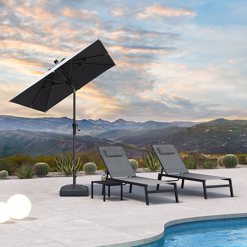 PURPLE LEAF Crank and Tilt Table Umbrella Outdoor Patio Market Umbrella with Visible Hand Crank System