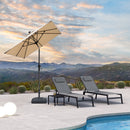 PURPLE LEAF Crank and Tilt Table Umbrella Outdoor Patio Market Umbrella with Visible Hand Crank System