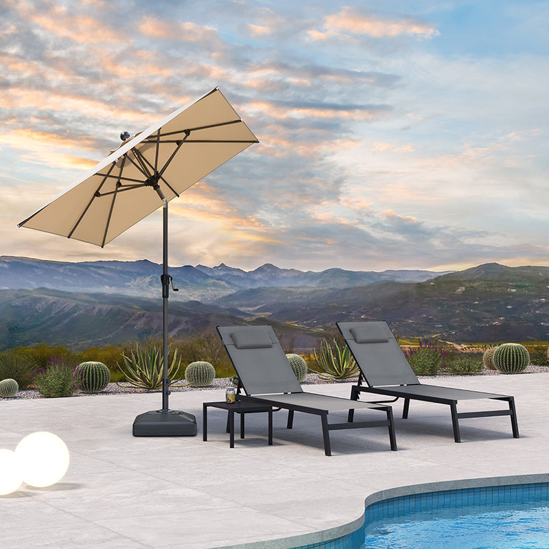 PURPLE LEAF Crank and Tilt Table Umbrella Outdoor Patio Market Umbrella with Visible Hand Crank System