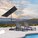 PURPLE LEAF Crank and Tilt Table Umbrella Outdoor Patio Market Umbrella with Visible Hand Crank System