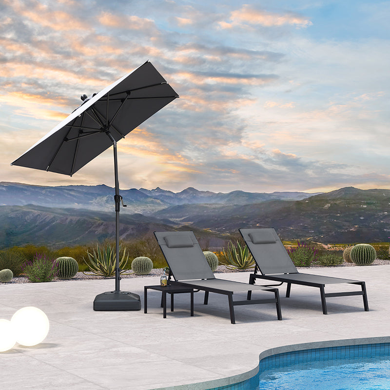 PURPLE LEAF Crank and Tilt Table Umbrella Outdoor Patio Market Umbrella with Visible Hand Crank System