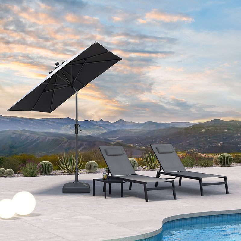 PURPLE LEAF Crank and Tilt Table Umbrella Outdoor Patio Market Umbrella with Visible Hand Crank System