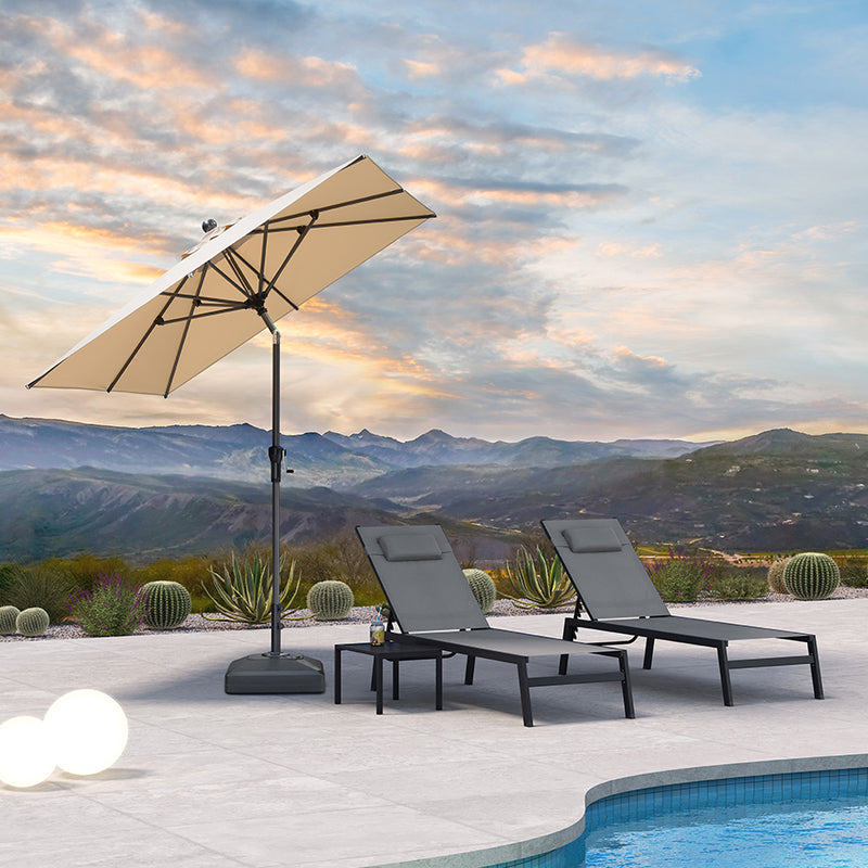 PURPLE LEAF Crank and Tilt Table Umbrella Outdoor Patio Market Umbrella with Visible Hand Crank System