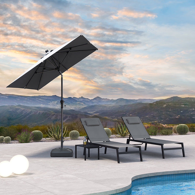 PURPLE LEAF Crank and Tilt Table Umbrella Outdoor Patio Market Umbrella with Visible Hand Crank System