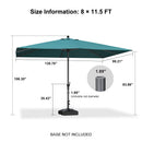 PURPLE LEAF Aluminum Market Patio Umbrella Commercial Outdoor Garden Umbrella