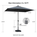 PURPLE LEAF Aluminum Market Patio Umbrella Commercial Outdoor Garden Umbrella