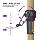 PURPLE LEAF Wood Pattern Tilting Patio Table Umbrella with Base, Outdoor Market Umbrella