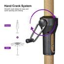 PURPLE LEAF Wood Pattern Tilting Patio Table Umbrella with Base, Outdoor Market Umbrella