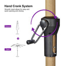 PURPLE LEAF Wood Pattern Tilting Patio Table Umbrella with Base, Outdoor Market Umbrella