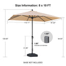PURPLE LEAF Aluminum Market Patio Umbrella Commercial Outdoor Garden Umbrella