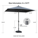 PURPLE LEAF Aluminum Market Patio Umbrella Commercial Outdoor Garden Umbrella