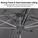 PURPLE LEAF 2/4/6 Set Semi-Auto Patio Table Umbrellas with Base for Outdoor Commercial