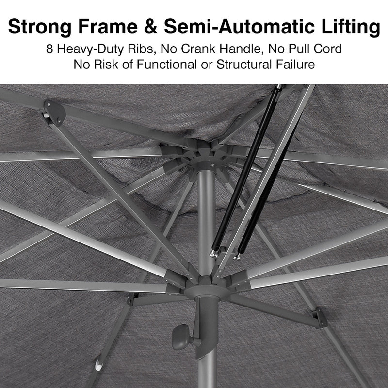 PURPLE LEAF 2/4/6 Set Semi-Auto Patio Table Umbrellas with Base for Outdoor Commercial