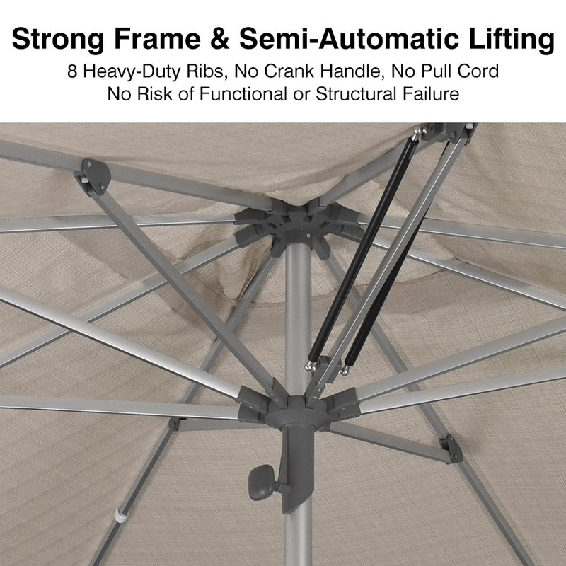 PURPLE LEAF 2/4/6 Set Semi-Auto Patio Table Umbrellas with Base for Outdoor Commercial