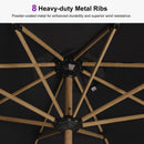 PURPLE LEAF Patio Market Umbrella Aluminum Outdoor Table Umbrella with Wood Color