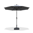 PURPLE LEAF Crank and Tilt Table Umbrella Outdoor Patio Market Umbrella with Visible Hand Crank System