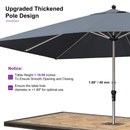 PURPLE LEAF Hailar Deluxe Aluminum Market Umbrella, Outdoor Table Umbrella for Patio, Porch