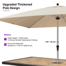 PURPLE LEAF Hailar Deluxe Aluminum Market Umbrella, Outdoor Table Umbrella for Patio, Porch