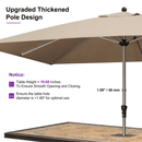 PURPLE LEAF Hailar Deluxe Aluminum Market Umbrella, Outdoor Table Umbrella for Patio, Porch