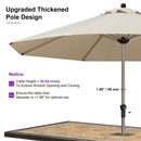 PURPLE LEAF Hailar Deluxe Aluminum Market Umbrella, Outdoor Table Umbrella for Patio, Porch