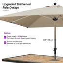 PURPLE LEAF Hailar Deluxe Aluminum Market Umbrella, Outdoor Table Umbrella for Patio, Porch