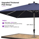PURPLE LEAF Hailar Deluxe Aluminum Market Umbrella, Outdoor Table Umbrella for Patio, Porch