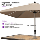 PURPLE LEAF Hailar Deluxe Aluminum Market Umbrella, Outdoor Table Umbrella for Patio, Porch