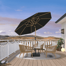 PURPLE LEAF Patio Market Umbrella Aluminum Outdoor Table Umbrella with Wood Color