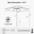 PURPLE LEAF Semi-Auto Extra Large Patio Umbrella Premium Commercial Market Umbrella for Garden, Café and Hotel