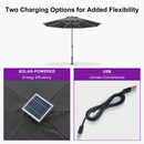 PURPLE LEAF Semi-Auto Extra Large Patio Umbrella Premium Commercial Market Umbrella for Garden, Café and Hotel
