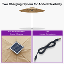 PURPLE LEAF Semi-Auto Extra Large Patio Umbrella Premium Commercial Market Umbrella for Garden, Café and Hotel