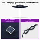 PURPLE LEAF Semi-Auto Extra Large Patio Umbrella Premium Commercial Market Umbrella for Garden, Café and Hotel